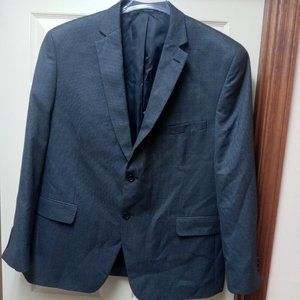 Club Room Mens Two Button Blazer Poly Blend Sport Coat Jacket Size 48R Navy